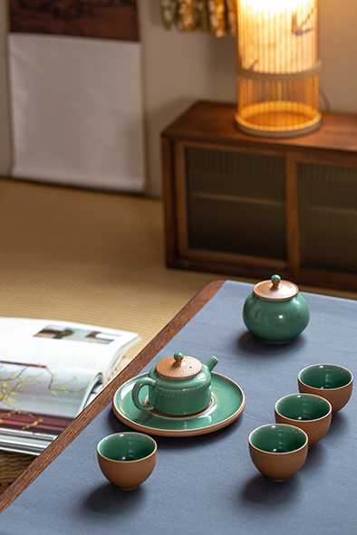 跳刀茶具套组（梅子青）